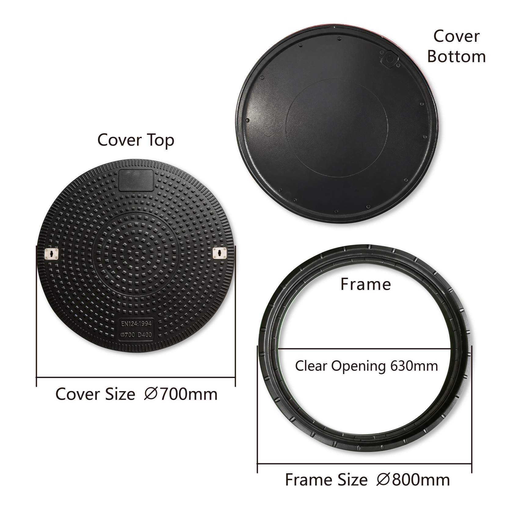 EN124 D400 manhole cover Heavy duty manhole cover